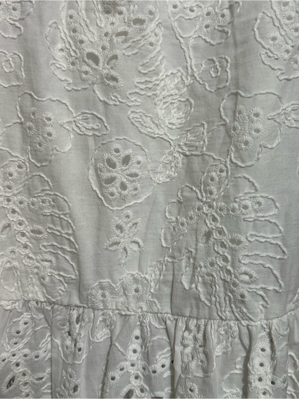 Sofia Jeans by Sofia Vergara Floral Lace White Cotton Eyelet Midi Skirt Size XS - Picture 7 of 8